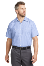CS20 Red Kap® Short Sleeve Striped Industrial Work Shirt