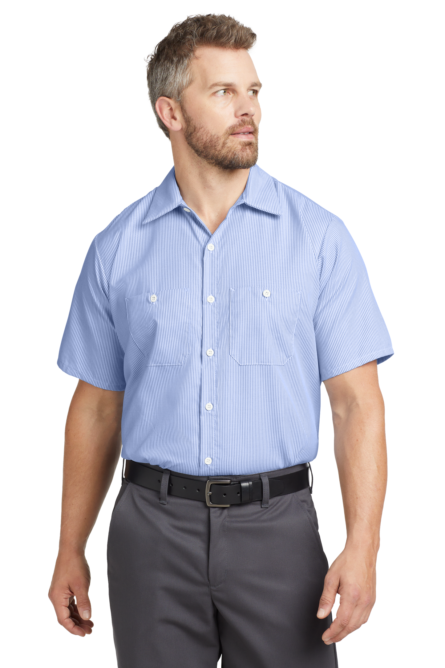 CS20 Red Kap® Short Sleeve Striped Industrial Work Shirt