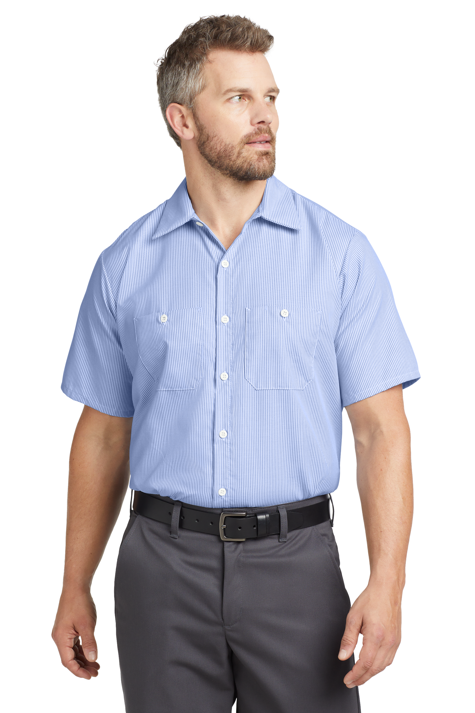 CS20 Red Kap® Short Sleeve Striped Industrial Work Shirt