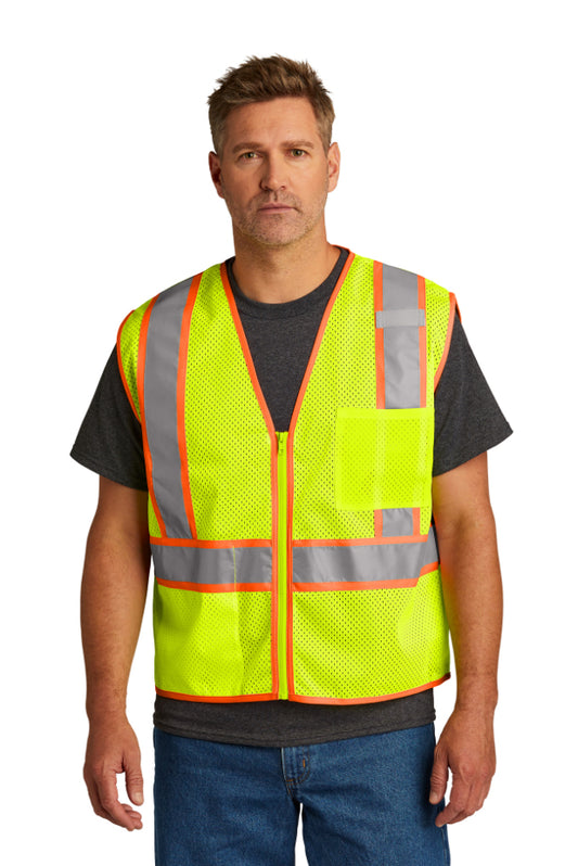 CornerStone® ANSI 107 Class 2 Mesh Zippered Two-Tone Vest CSV103