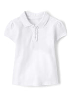 Toddler Girls Uniform Ruffle Pique Polo