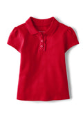 Toddler Girls Uniform Ruffle Pique Polo