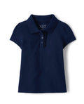 Toddler Girls Uniform Ruffle Pique Polo