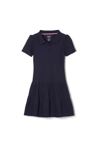 Short Sleeve Ruffle Piqué Polo Dress