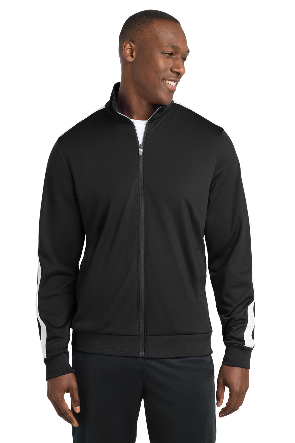 JST94 Sport-Tek ® Tricot Sleeve Stripe Track Jacket