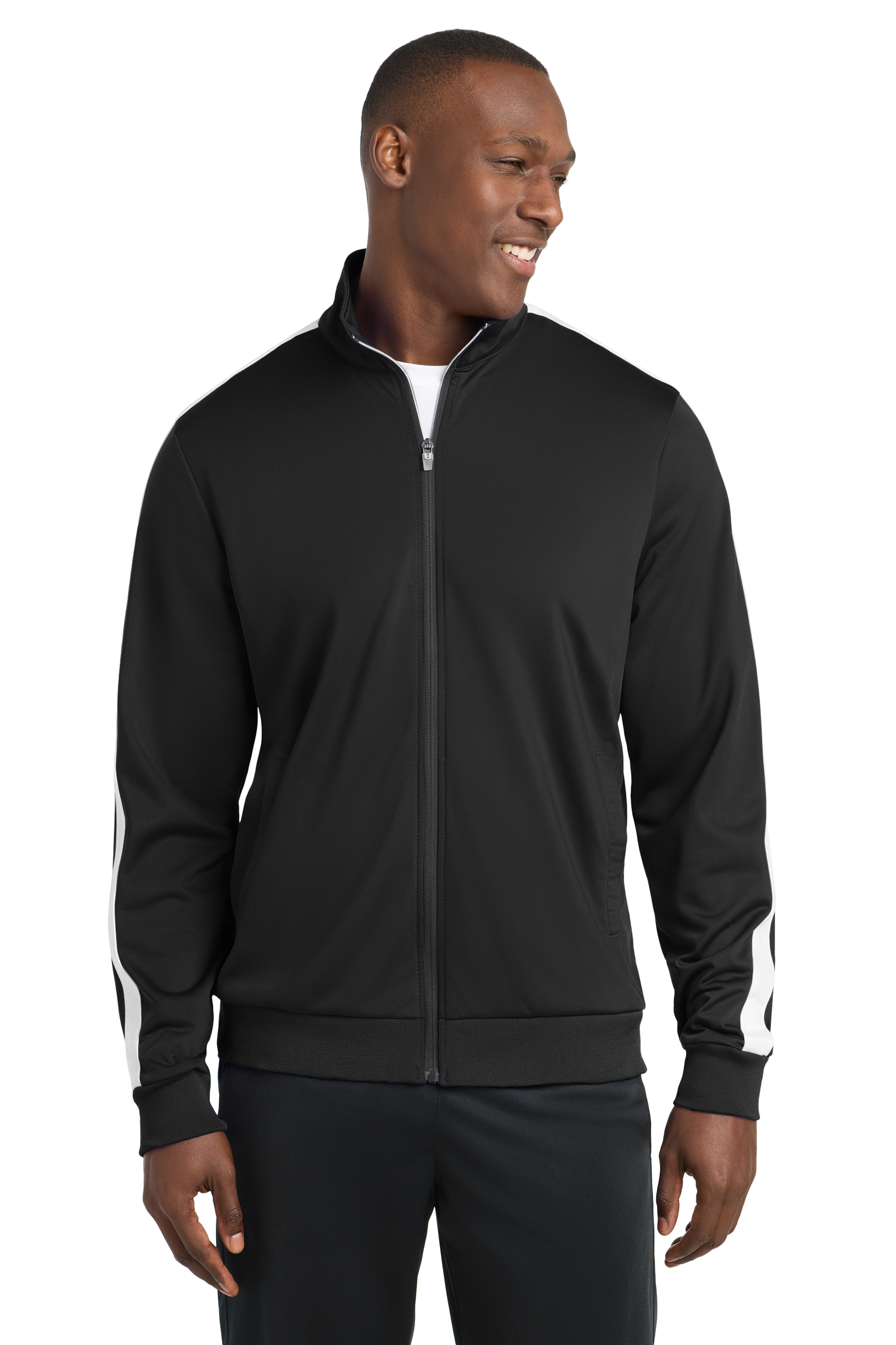 JST94 Sport-Tek ® Tricot Sleeve Stripe Track Jacket