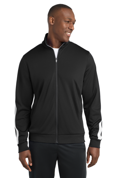 JST94 Sport-Tek ® Tricot Sleeve Stripe Track Jacket