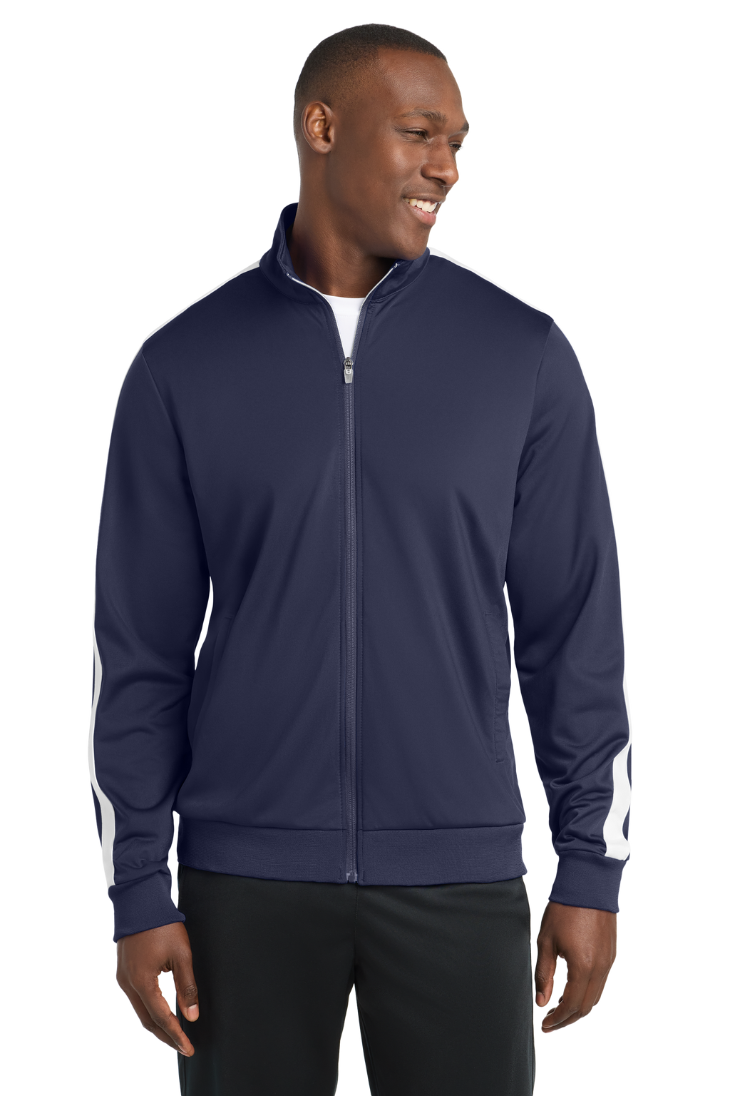 JST94 Sport-Tek ® Tricot Sleeve Stripe Track Jacket