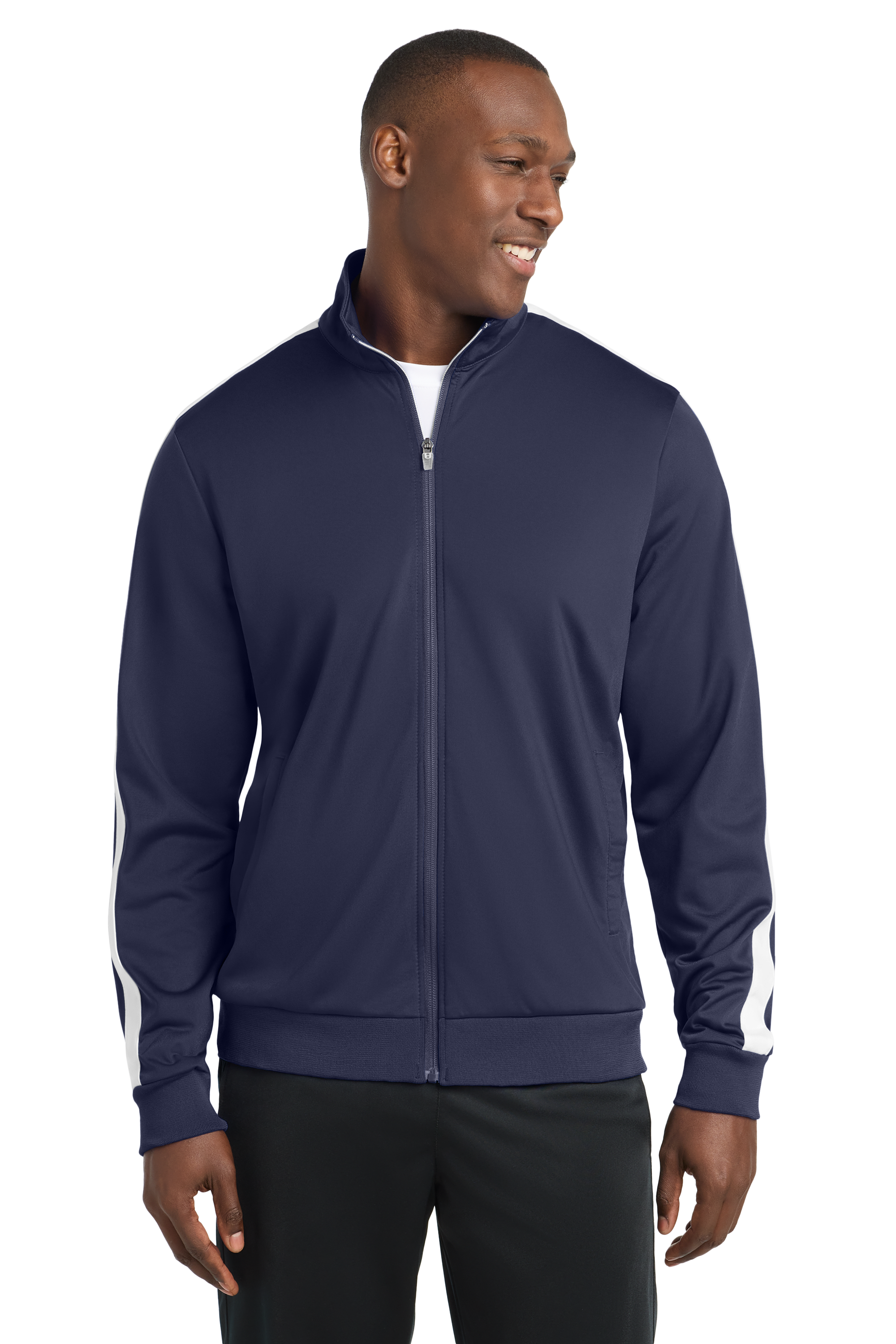JST94 Sport-Tek ® Tricot Sleeve Stripe Track Jacket