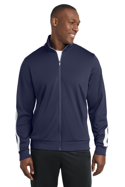 JST94 Sport-Tek ® Tricot Sleeve Stripe Track Jacket