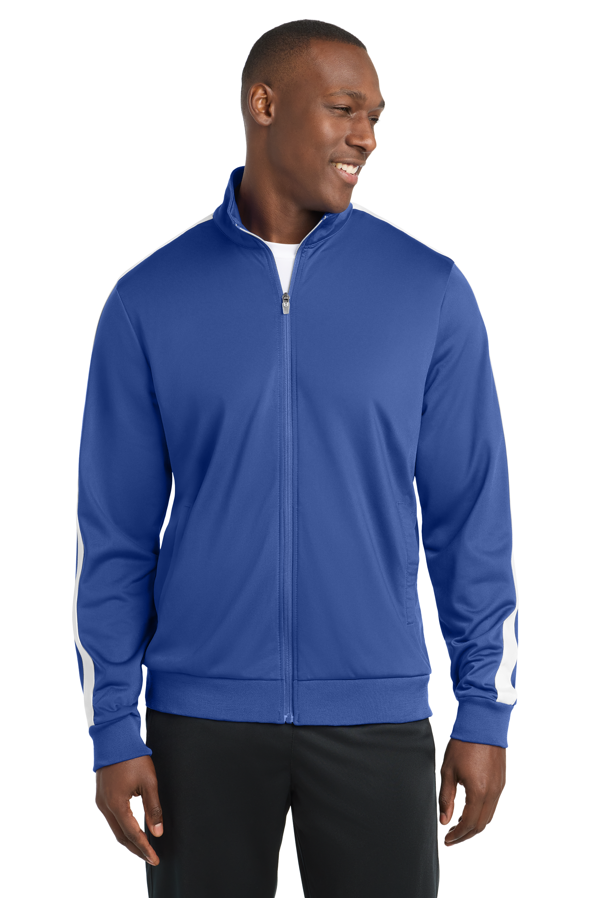 JST94 Sport-Tek ® Tricot Sleeve Stripe Track Jacket