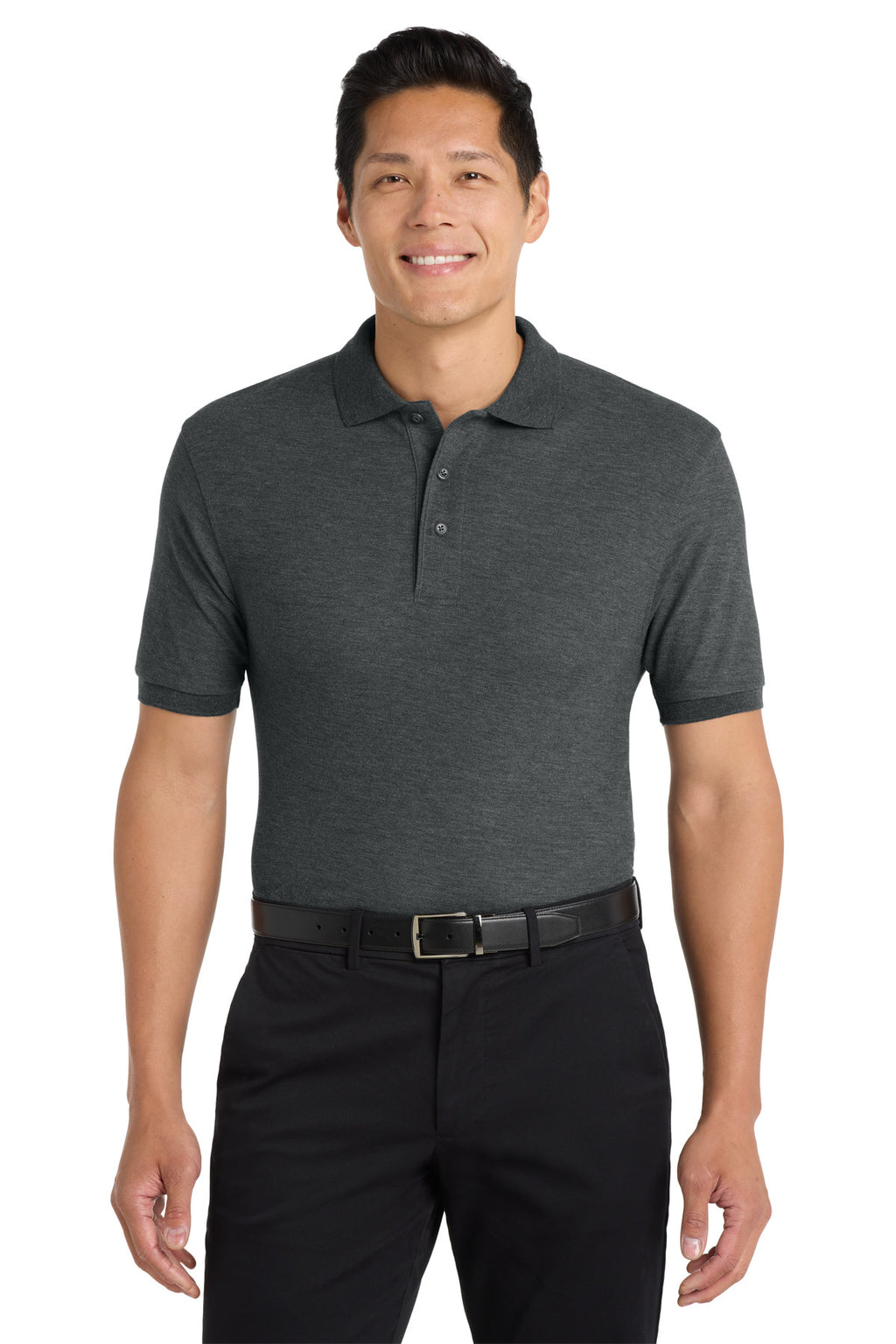 Port Authority K500 Charcoal Heather Grey