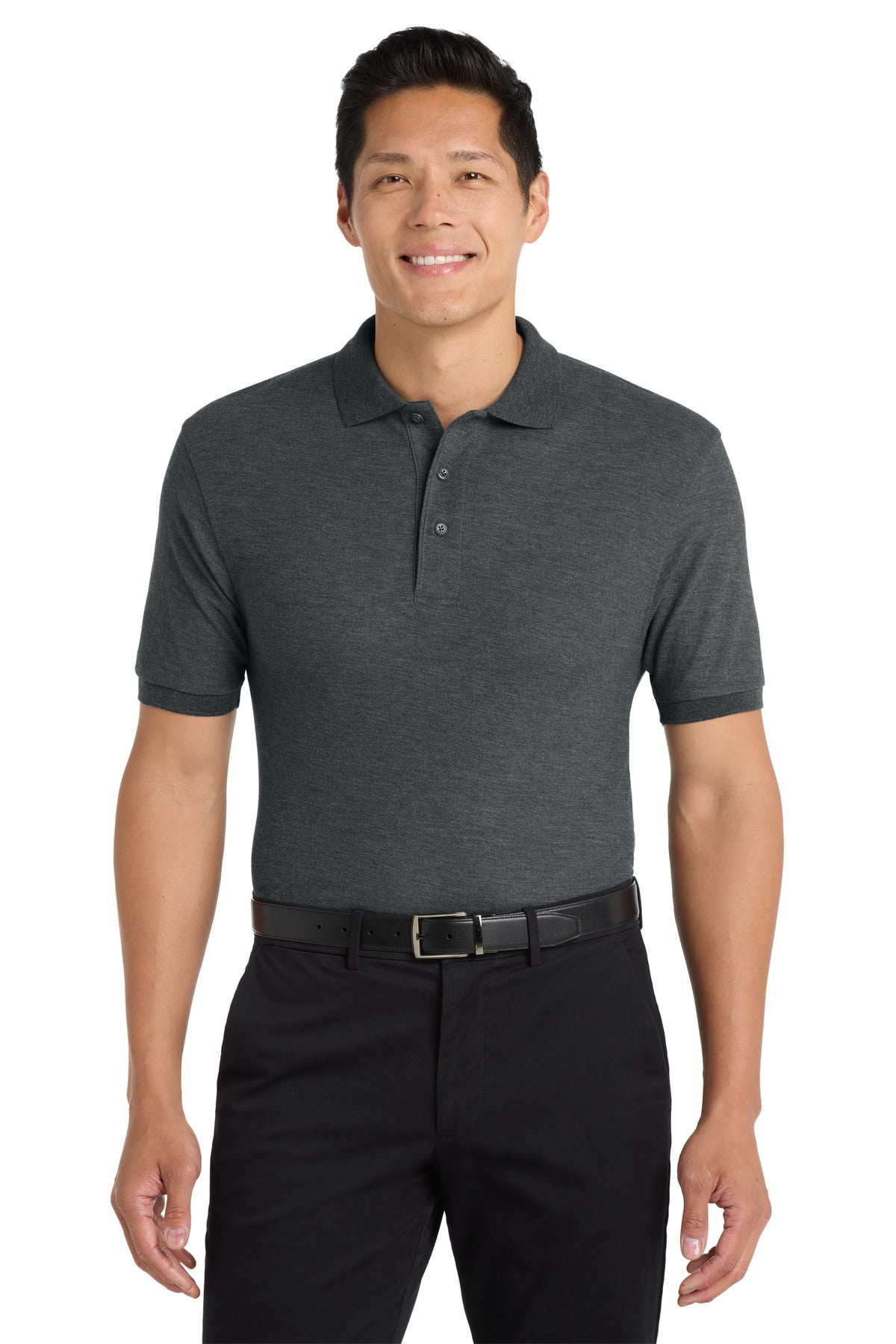 Port Authority K500 Charcoal Heather Grey