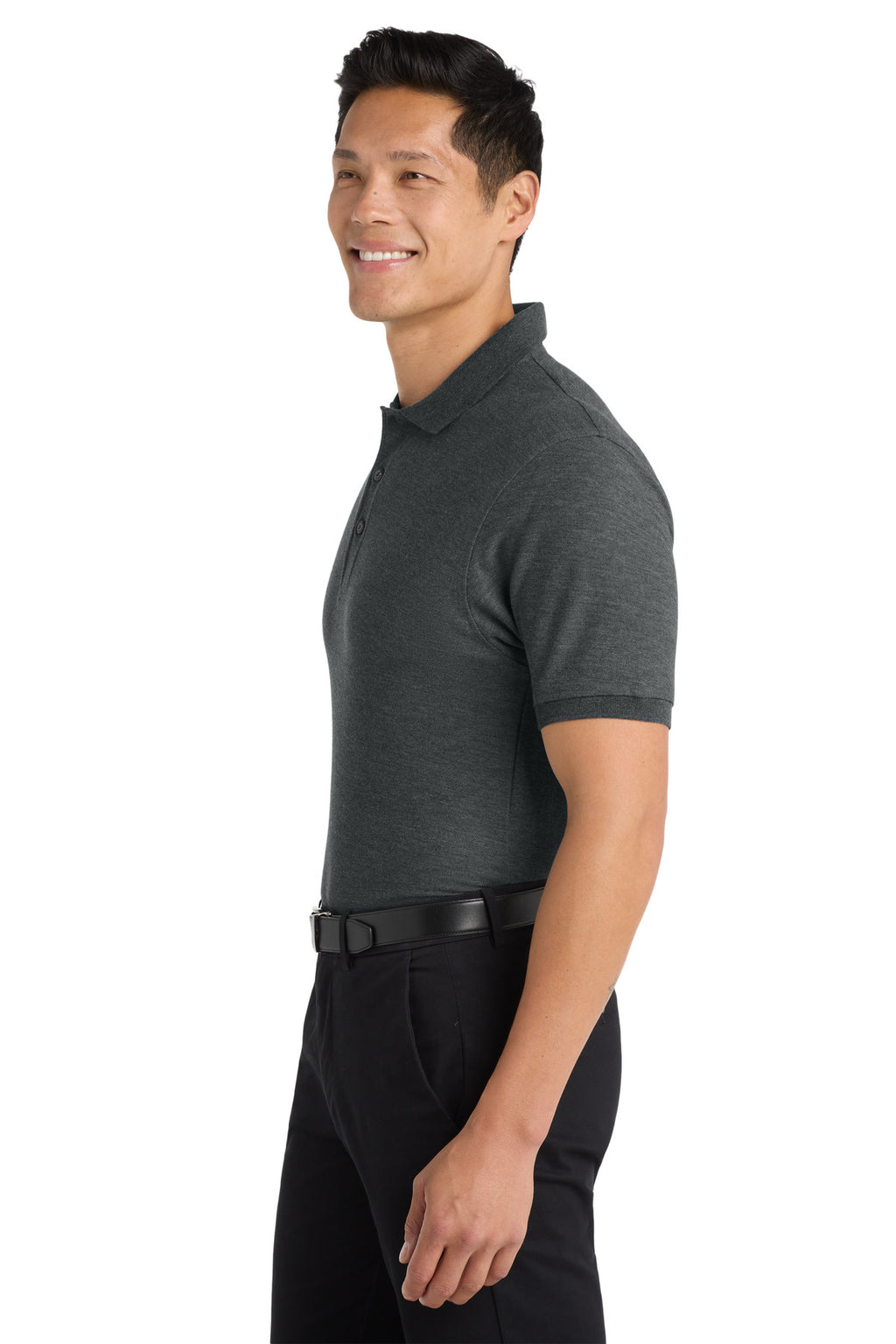Port Authority K500 Charcoal Heather Grey