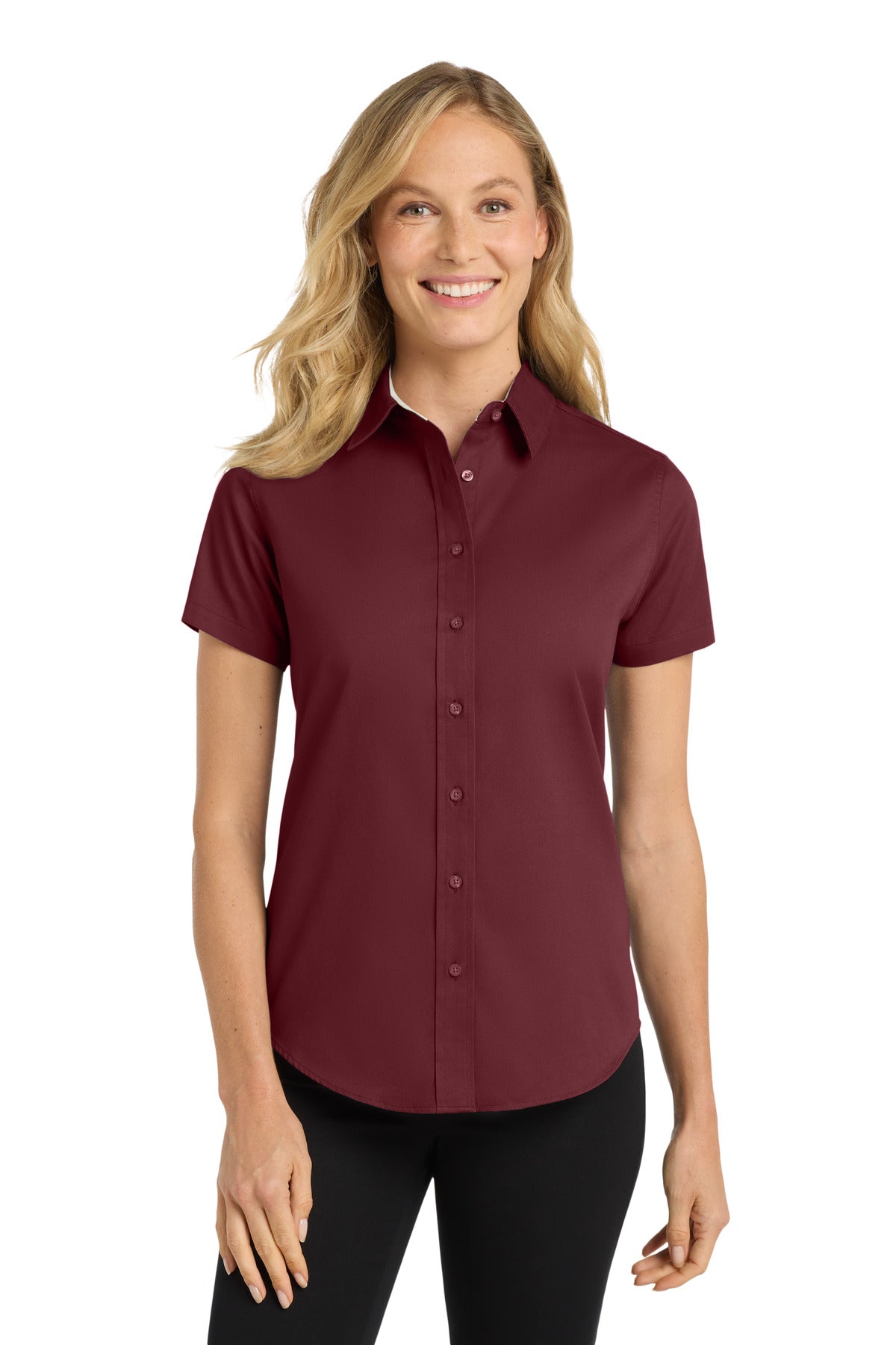 Port Authority L508 Burgundy/ Light Stone