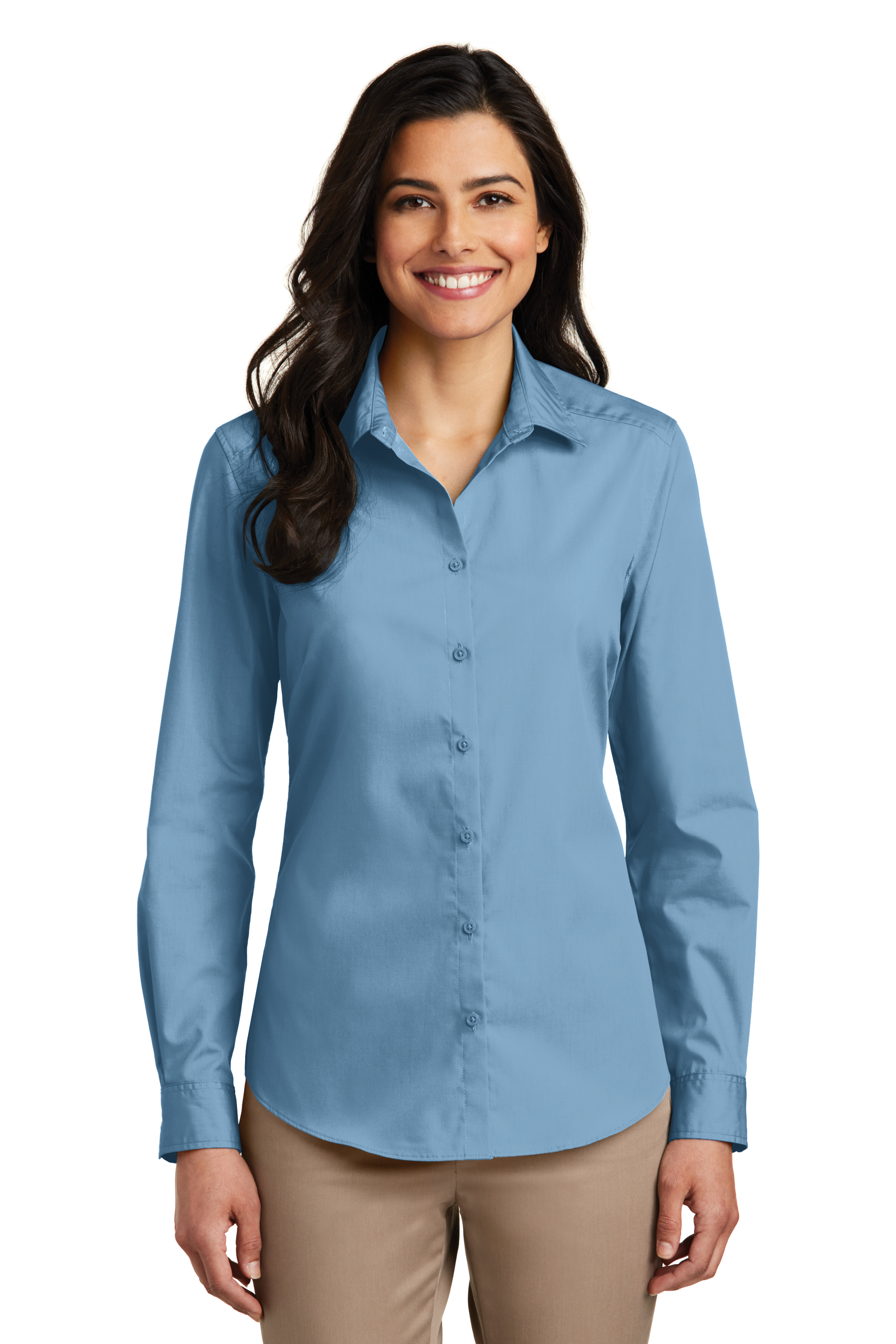 LW100 Port Authority® Ladies Long Sleeve Carefree Poplin Shirt-  - Palacio Maria
