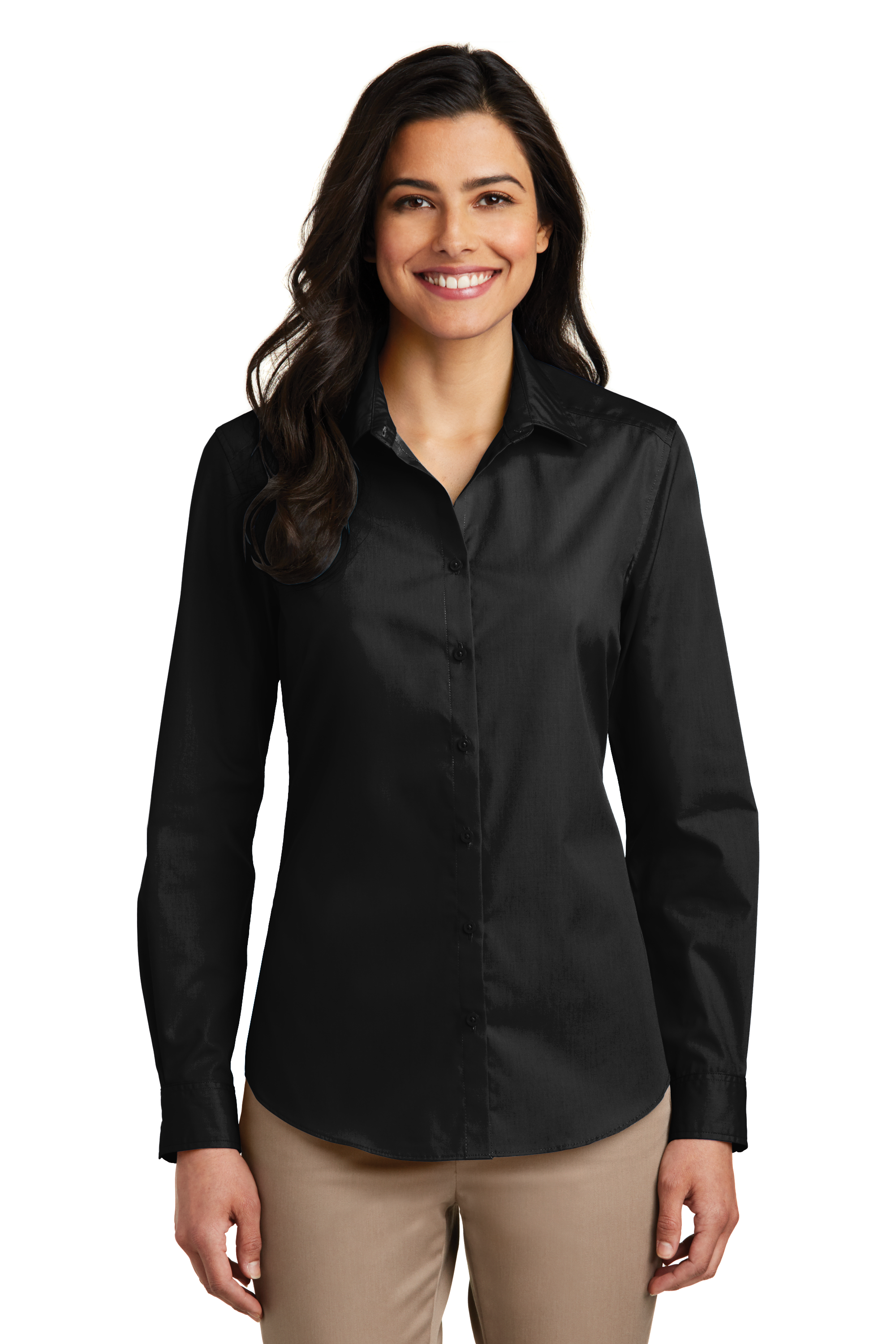 LW100 Port Authority® Ladies Long Sleeve Carefree Poplin Shirt-  - Palacio Maria