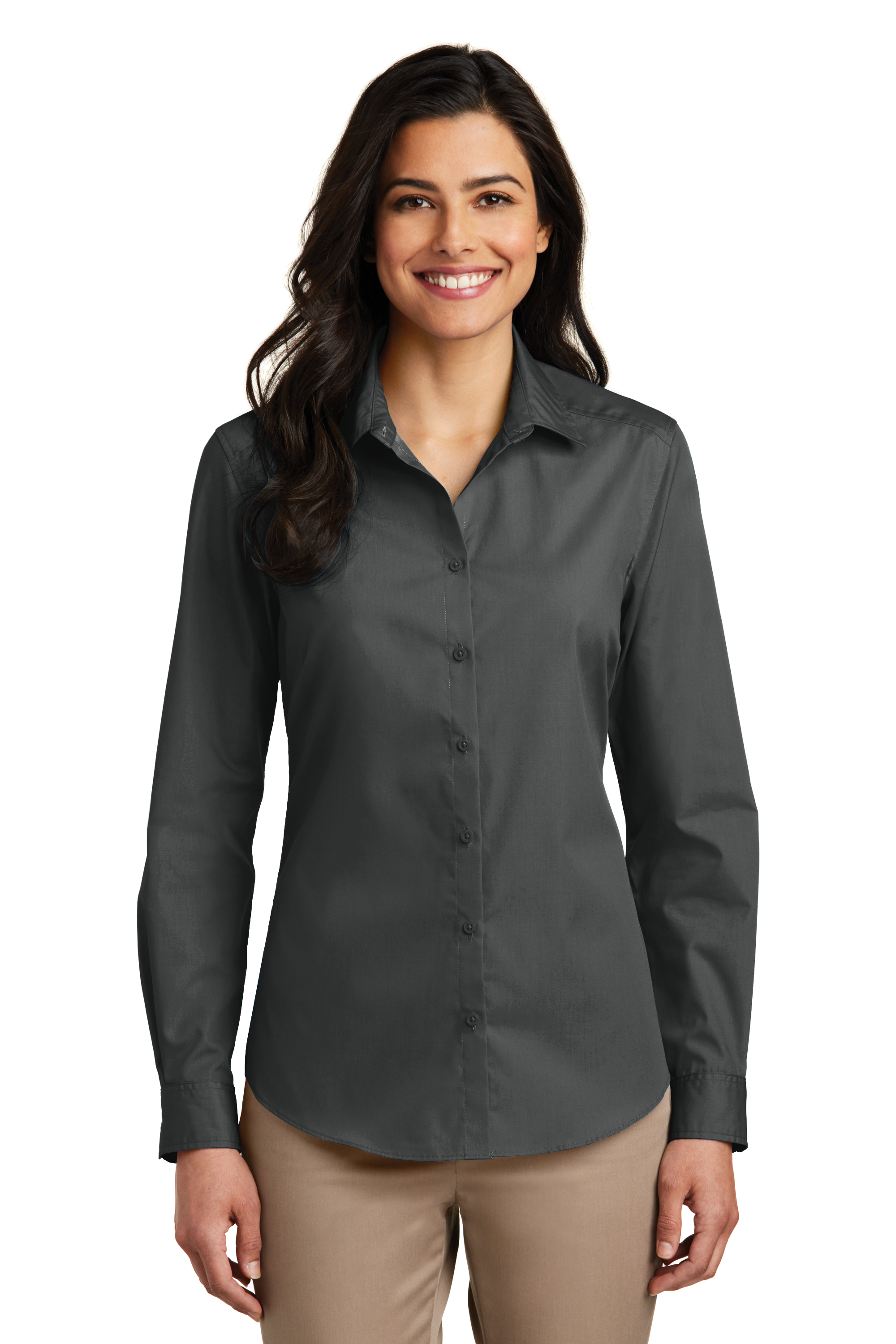 LW100 Port Authority® Ladies Long Sleeve Carefree Poplin Shirt-  - Palacio Maria