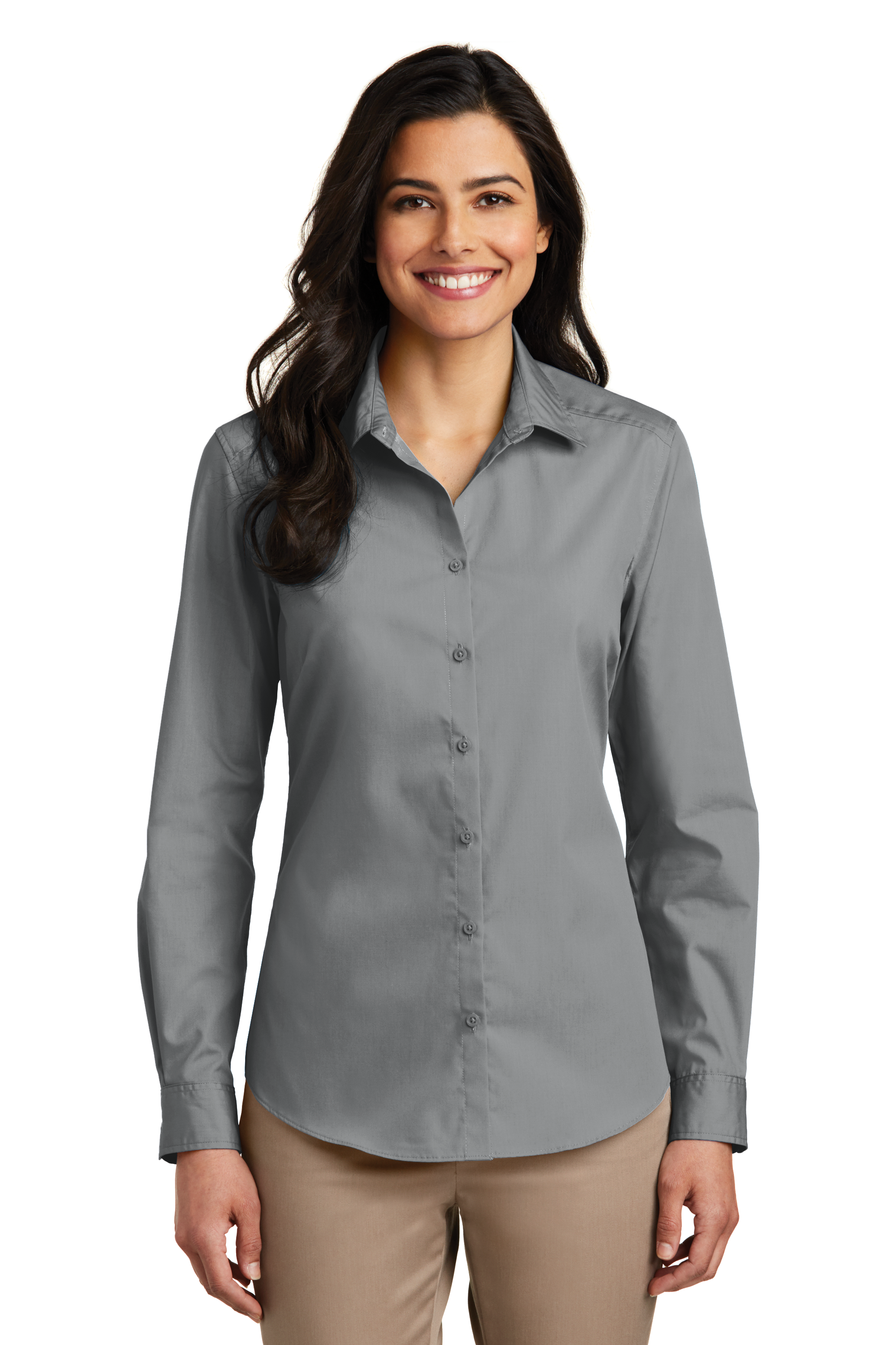 LW100 Port Authority® Ladies Long Sleeve Carefree Poplin Shirt-  - Palacio Maria