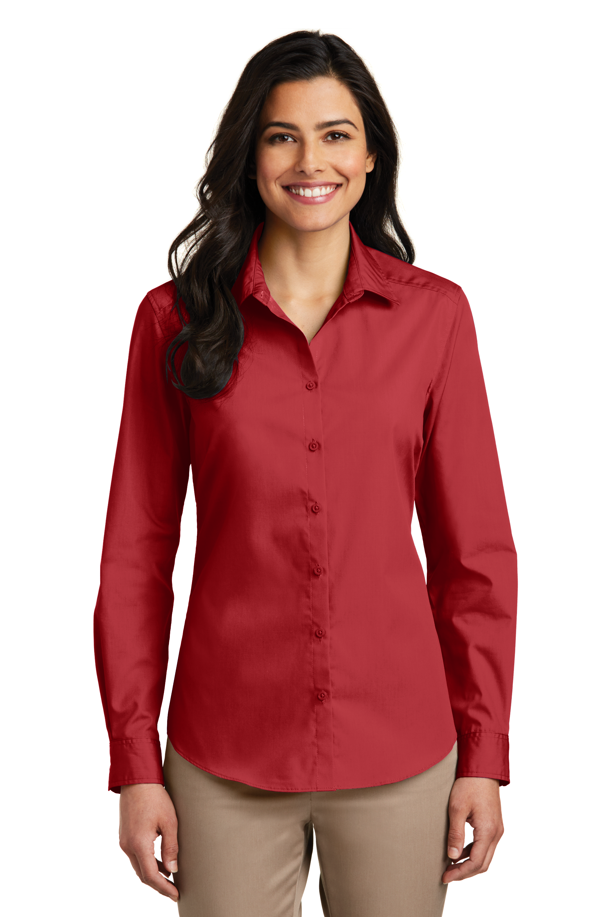 LW100 Port Authority® Ladies Long Sleeve Carefree Poplin Shirt-  - Palacio Maria