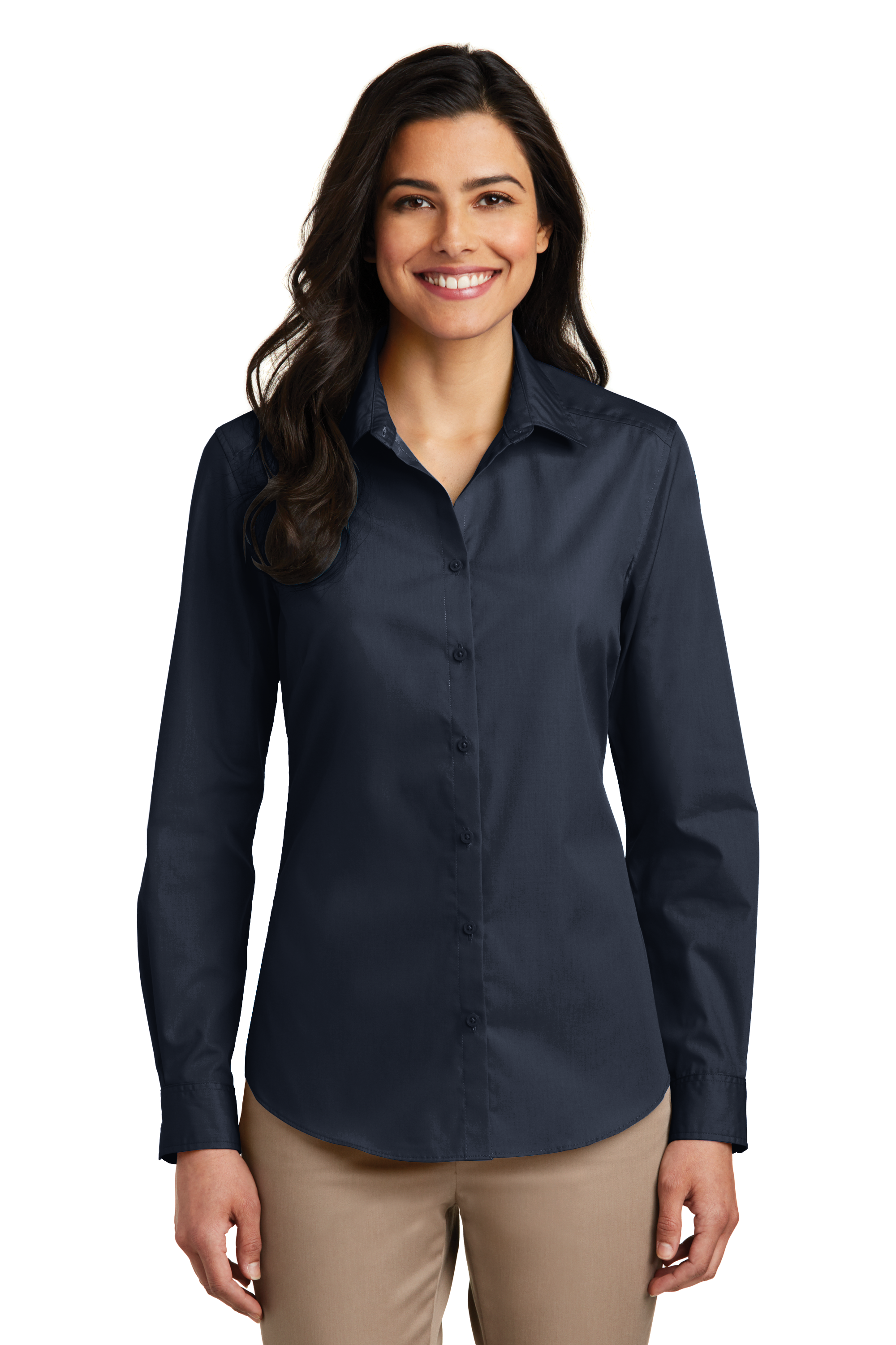 LW100 Port Authority® Ladies Long Sleeve Carefree Poplin Shirt-  - Palacio Maria