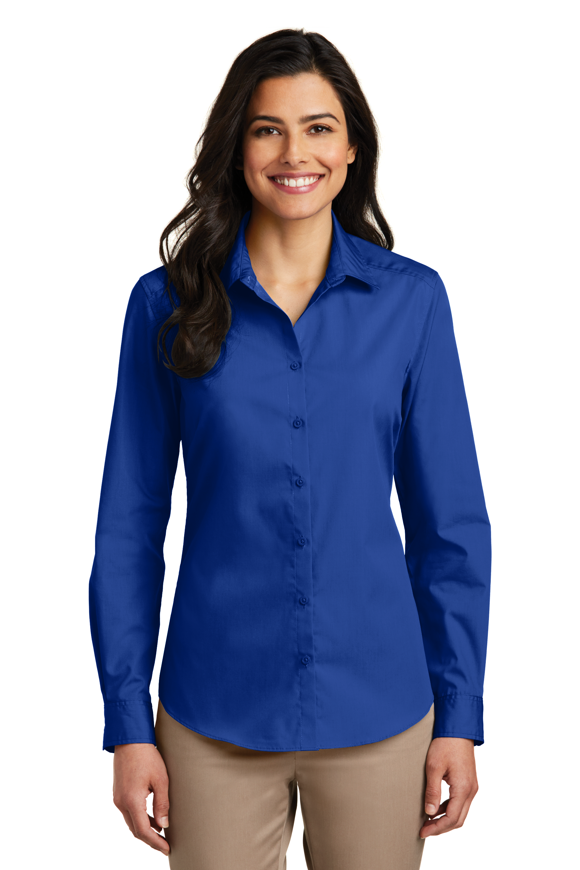 LW100 Port Authority® Ladies Long Sleeve Carefree Poplin Shirt-  - Palacio Maria