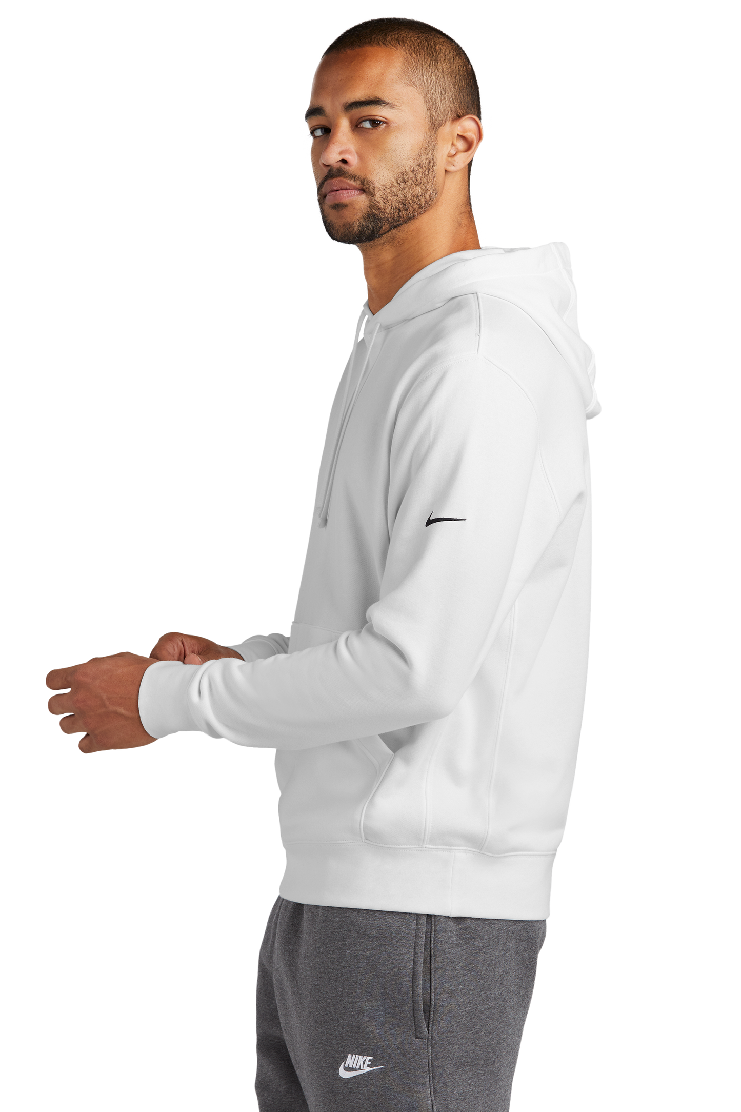 NKDR1499 Nike Club Fleece Sleeve Swoosh Pullover Hoodie