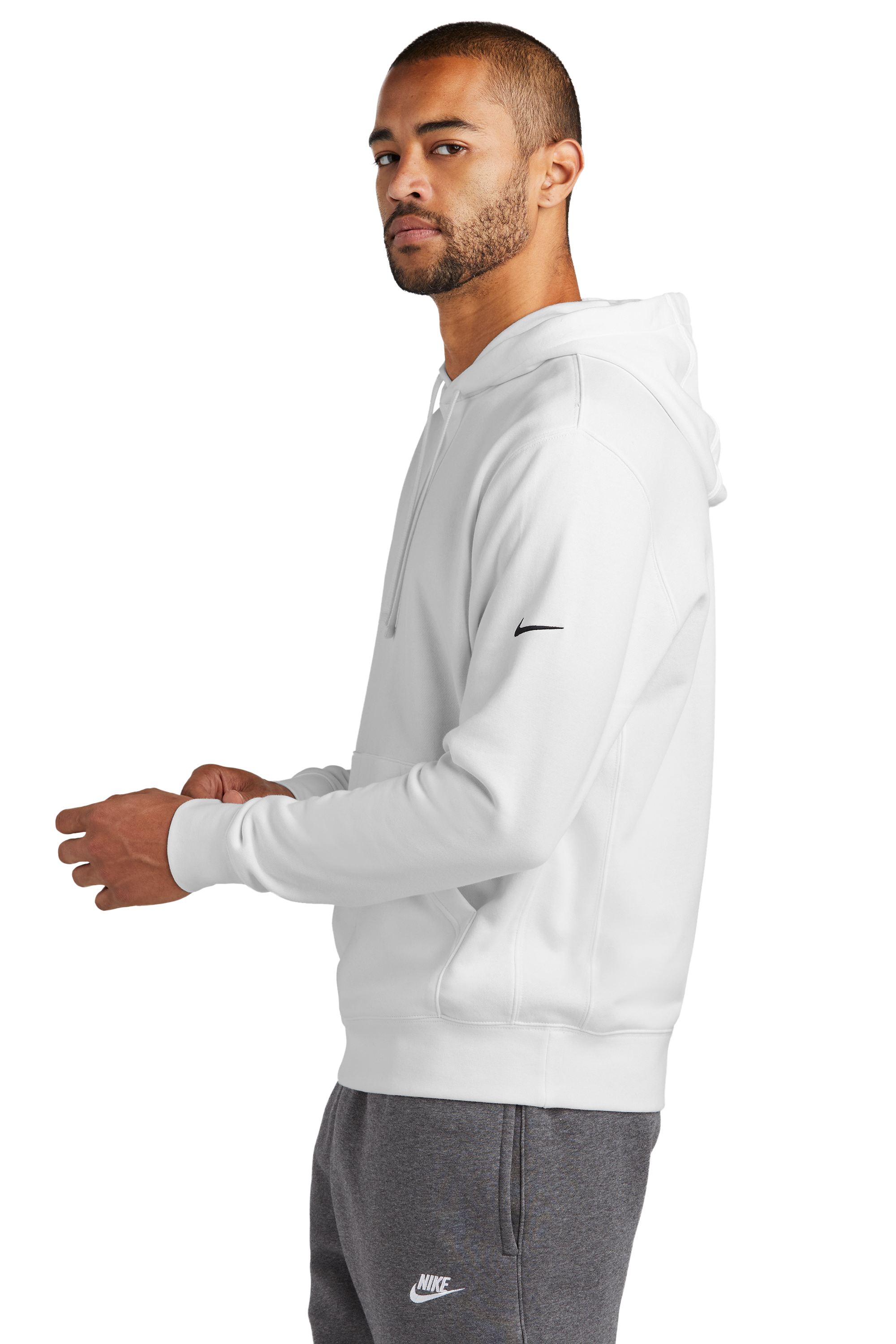 NKDR1499 Nike Club Fleece Sleeve Swoosh Pullover Hoodie