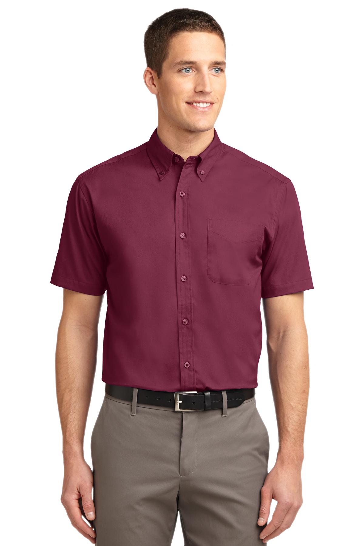 Port Authority S508 Burgundy/ Light Stone