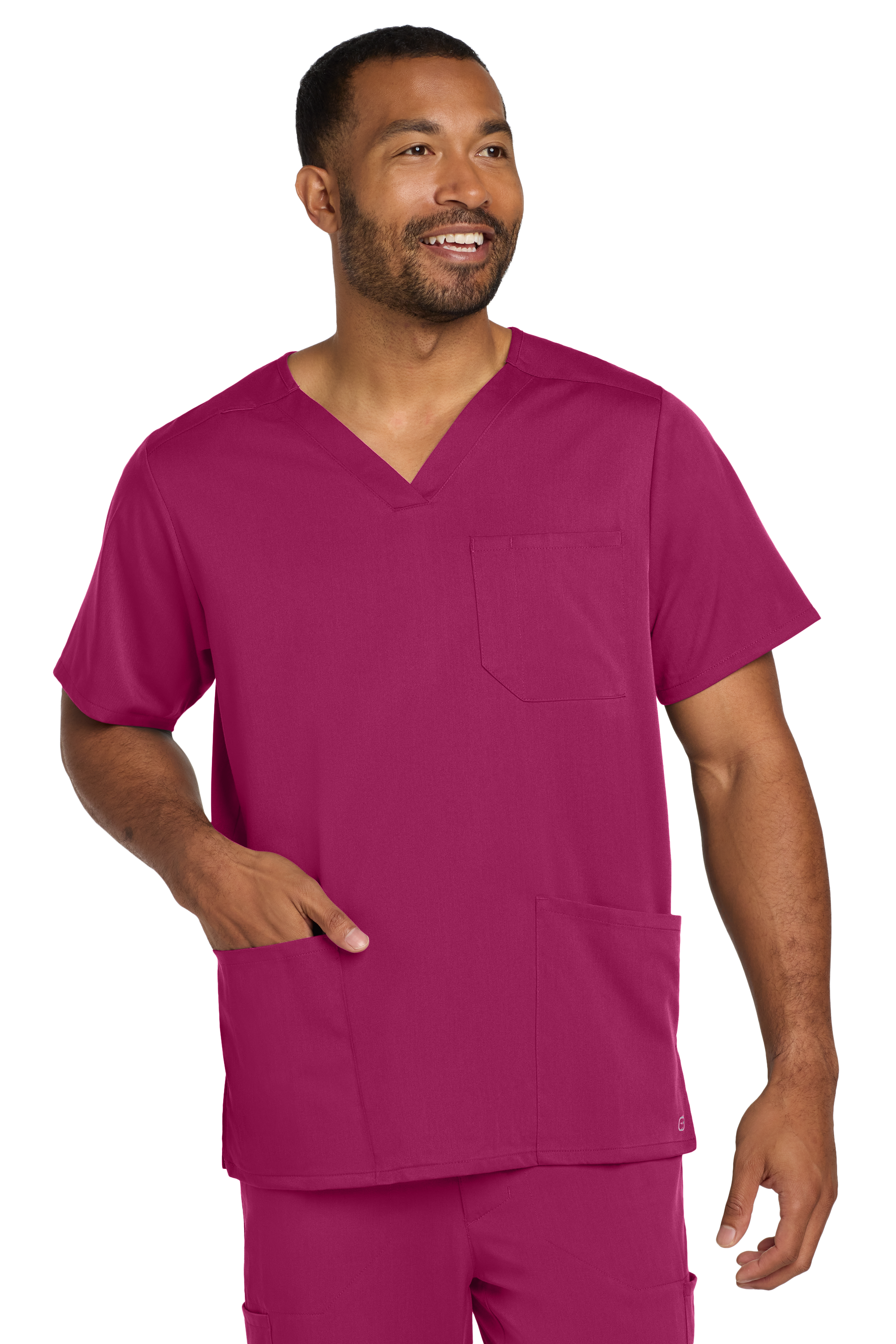 WW3160 Wink® Unisex WorkFlex Chest Pocket V-Neck Top